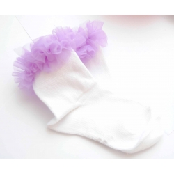 Baltas Zeķītes ar Lavandas Caku 